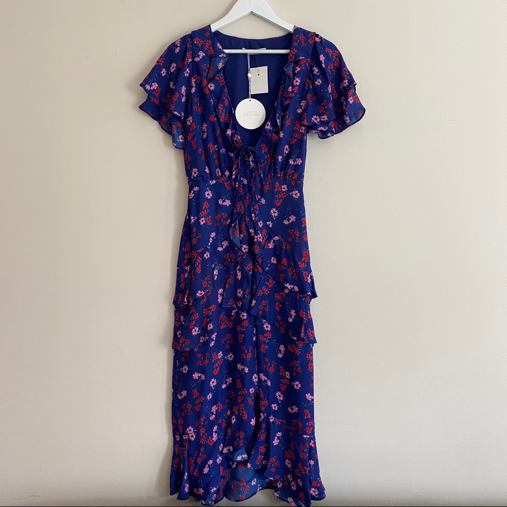 TALULAH The Yearning Ruffle Blue Midi Dress - Picture 10 of 16